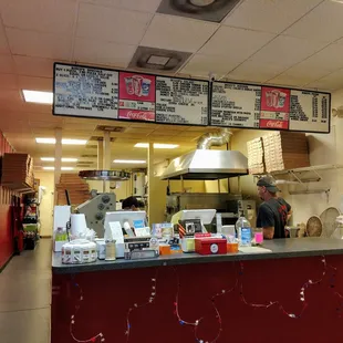 a restaurant counter