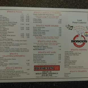 menu