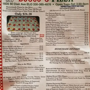 I got this menu 9/16/2017