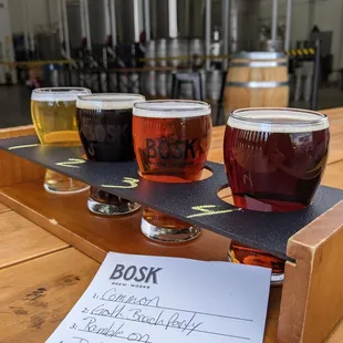 a flight of beers