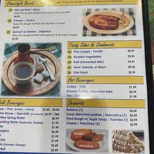 a menu for a restaurant