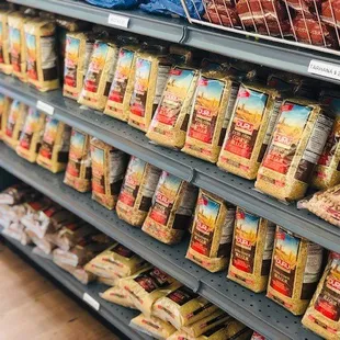 a variety of products on display