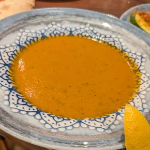 Thick and tasty red bean lentil soup