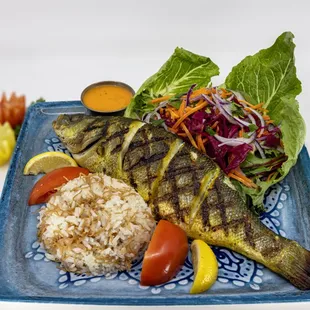 Whole Grilled Sea Bass