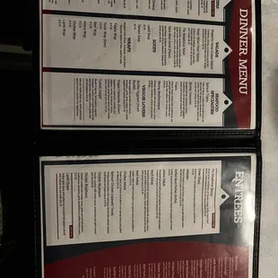 Entire menu of yummy food!!