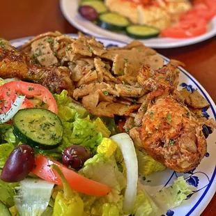 Chicken Gyro Plate, no rice, no cheese &amp; no dressing + 2 chicken drum sticks (special)