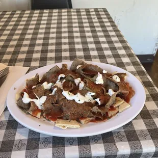 a plate of food on a table