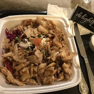 Protein Salad Platter and picture circled the fat I spit out.