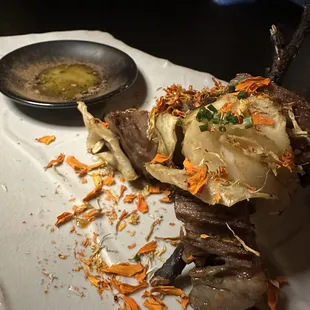 Grilled Shortrib &amp; Marigold Branches