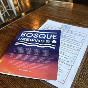 Menu from June 2023