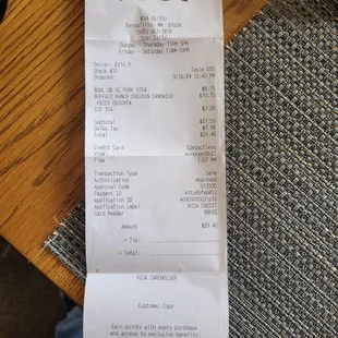My receipt.