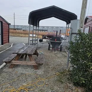 The smokers out back