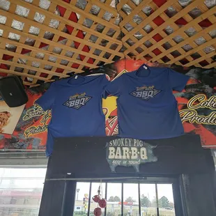 Inside above the exit and entry