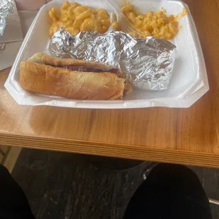 Friday special 2 smoked sausage wit 2 side delicious