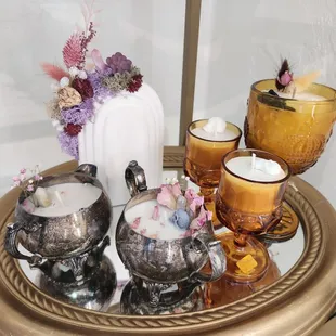a variety of candles