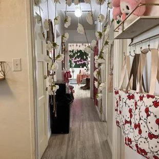 The hallway between my little room and part of the Sanrio boutique.