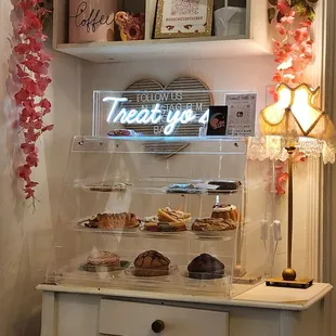 a display of pastries