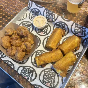 Breaded zucchini &amp; squash with breaded shrooms. Very good