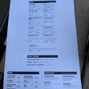 Drink menu!