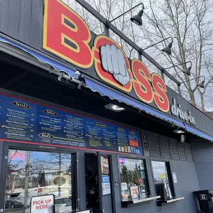 Front of the drive-in restaurant.