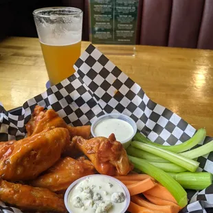 Hot wings. Recommend ranch over blue cheese.