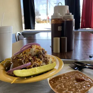 Loaded Tater Pulled Pork Baked Beans