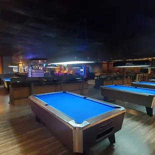 pool tables in a bar