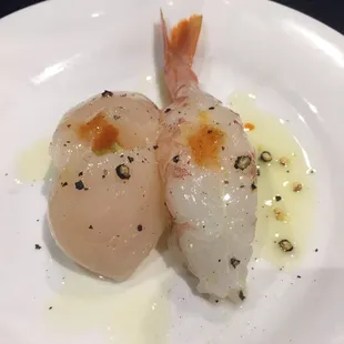 Hokaido scallop and Ama Ebi