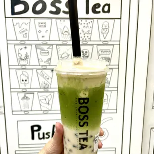 Matcha Tiramisu with boba