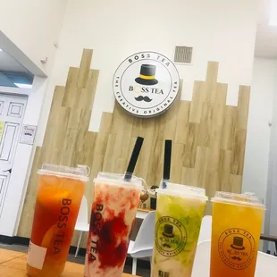 Super Fruit, Strawberry Yogurt, Honeydew Yogurt, Mango Jasmine