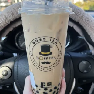 Taiwanese milk tea with boba