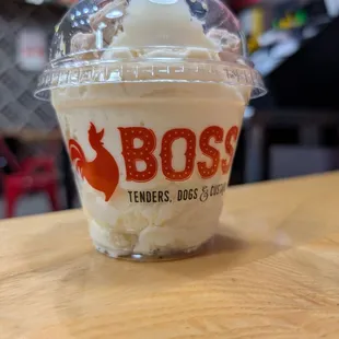 Mini custard (with cookies dough chunks)