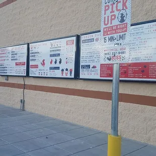 Outside menu for curbside which is incredibly smart.