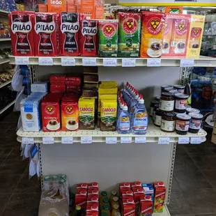 the shelves of a grocery store