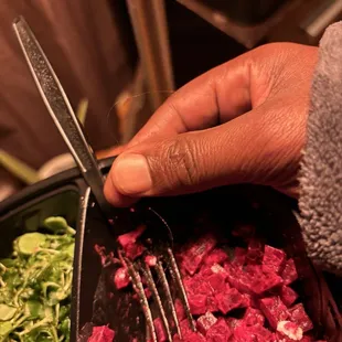 Beet salad and hair