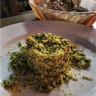Collard Greens and bread plate