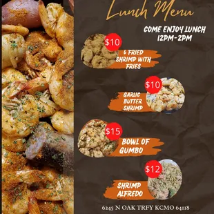 Check out our lunch specials at Bossladys Famous Shrimp