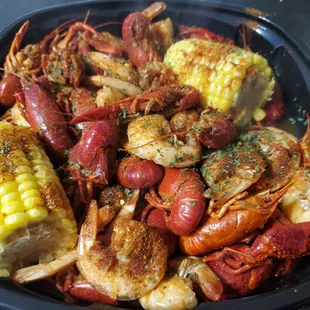 crawfish and corn