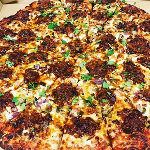 Hot Bullfighter Pizza. San Jose&apos;s classic Pizza