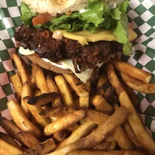 Big Bossman&apos;s Burger and fries