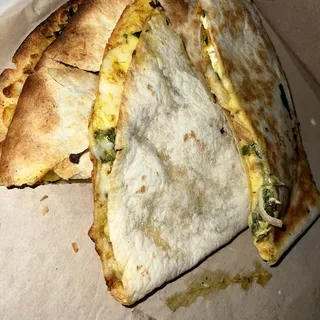 Indian Style Palak Paneer Quesadilla