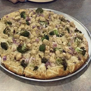 Vegan with Tofu and Broccoli Pizza