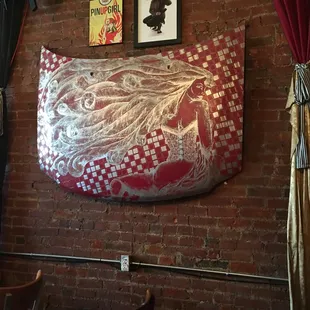 a surfboard on the wall