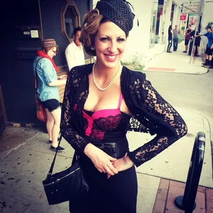 All the Fish jammed at Bossy Grrl's. Queen Fish Heather poses on the street