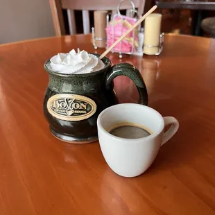 Double Espresso and a Hot Chocolate