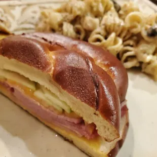 a ham and cheese sandwich
