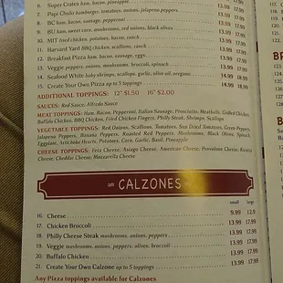 menu