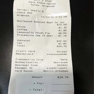 5% processing fee for credit card