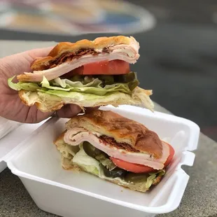 Turkey and Bacon Sandwich, huge! And really good