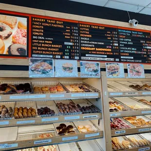a variety of doughnuts on display
